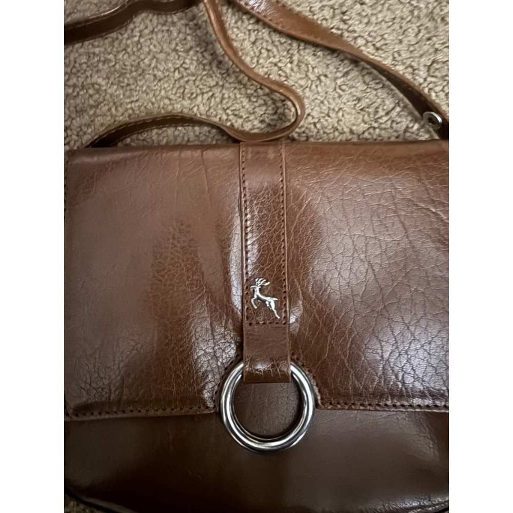 Women's Ashwood Genuine Brown Leather Crossbody Bag - Picture 2 of 4